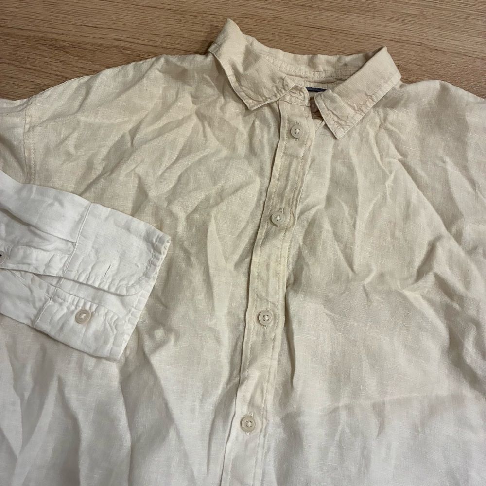 J. Crew Women’s Relaxed Fit Dip Dyed Baird McNutt Irish Linen Shirt Size S